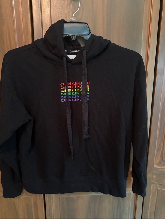 Calvin Klein Jeans Tops - Calvin Klein Jeans Black Hoodie with Multicolor Logo